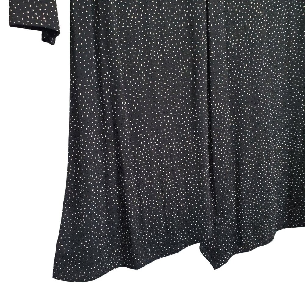 J Jill Wearever Size 1X Dress Micro Polka Dot Long Sleeve Light Knit Mock Wrap - Picture 8 of 10